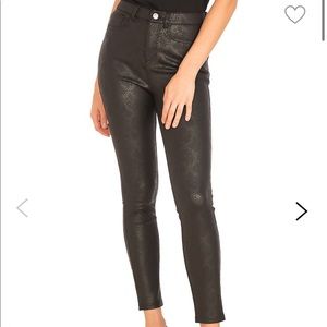 Guess Black Snake-Print Skinny Pants